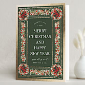 "Four Corner Painted Bow" - Holiday Cards in Forest by Jackie Crawford - Folded Card