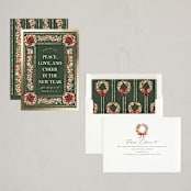 "Four Corner Painted Bow" - Holiday Cards in Forest by Jackie Crawford - Assembled