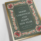 "Four Corner Painted Bow" - Holiday Cards in Forest by Jackie Crawford - Detail