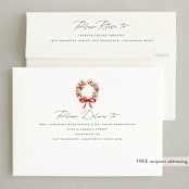"Four Corner Painted Bow" - Holiday Cards in Forest by Jackie Crawford - FREE Recipient Addressing