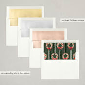 "Four Corner Painted Bow" - Holiday Cards in Forest by Jackie Crawford - Envelope Liner Options