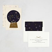 "New Year Globe" - Holiday Cards in Cream by Ani Somi - Assembled