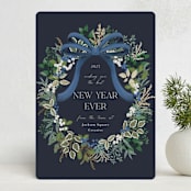 "Holiday Bow" - Holiday Cards in Blue Spruce by Susan Moyal - Front