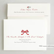 "Holiday Bow" - Holiday Cards in Candy Cane by Susan Moyal - FREE Recipient Addressing