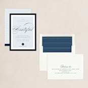 "Elegant Gratitude" - Holiday Cards in Navy by Annie Shapiro - Assembled
