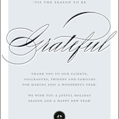 "Elegant Gratitude" - Holiday Cards in Navy by Annie Shapiro - Close-Up