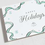 "ribbon drawing" - Holiday Cards in Turquoise by Cass Loh - Close-Up