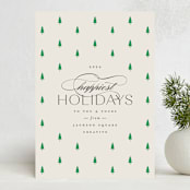"Joyful Trees" - Holiday Cards in Ivory by Carolyn Nicks - Front