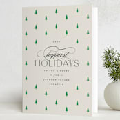 "Joyful Trees" - Holiday Cards in Ivory by Carolyn Nicks - Folded Card