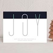 "Paper Clip Joy" - Holiday Cards in Midnight by Holly Whitcomb - Front