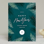 "Seasonal Foliage" - Holiday Cards in Evergreen by Hooray Creative - Front