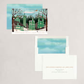 "Vintage New York Winter" - Holiday Cards in Pine by Becky Nimoy - Assembled