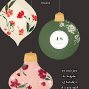 "Botanical Baubles" - Holiday Cards in Coal by Itsy Belle Studio - Detail