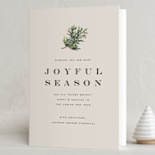"Juniper Sprig" - Holiday Cards in Putty by Olivia Kanaley Inman - Folded Card