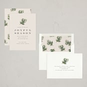"Juniper Sprig" - Holiday Cards in Putty by Olivia Kanaley Inman - Assembled