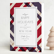 "Plaid Suit Holiday" - Holiday Cards in Marine by Chris Griffith - Folded Card