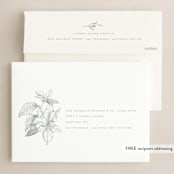 "Vintage Poinsettias" - Holiday Cards in Silverbells by Leah Bisch - FREE Recipient Addressing