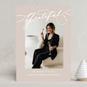 "Gratitude script" - Holiday Cards in Cookie Dough by Creo Study - Front