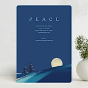 "Serene Peace" - Holiday Cards in Blueberry by Eric Ransom - Front
