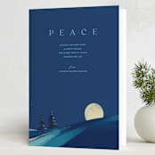 "Serene Peace" - Holiday Cards in Blueberry by Eric Ransom - Folded Card