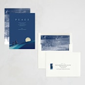"Serene Peace" - Holiday Cards in Blueberry by Eric Ransom - Assembled