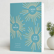 "Bursting" - Holiday Cards in Sky by Owl and Toad - Folded Card
