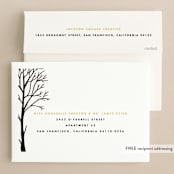 "Snowy A-Frame" - Holiday Cards in Chartreuse by Becky Nimoy - FREE Recipient Addressing