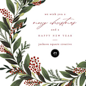 "Floral Wreathe" - Holiday Cards in Candy Cane by Mansi Verma - Close-Up