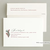 "Floral Wreathe" - Holiday Cards in Candy Cane by Mansi Verma - FREE Recipient Addressing
