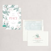 "Peace Foliage" - Holiday Cards in Spruce by Pixel and Hank - Assembled