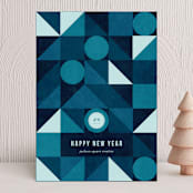 "Geo Christmas Tree" - Holiday Cards in Glacier by Iveta Angelova - Front