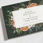 "Fruitful Holiday" - Holiday Cards in Midnight by Susan Moyal - Detail