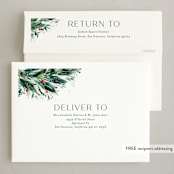"Watercolor festive wreath" - Holiday Cards in Vert by Jackie Crawford - FREE Recipient Addressing
