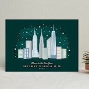"New York City Winter" - Holiday Cards in Evergreen by Hooray Creative - Front