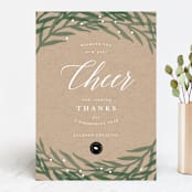 "Leafy Frame" - Holiday Cards in Kraft by Kelly Schmidt - Front