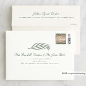 "Leafy Frame" - Holiday Cards in Kraft by Kelly Schmidt - FREE Recipient Addressing
