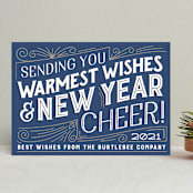 "Vintage Shine" - Holiday Cards in Navy by Jessie Steury - Front
