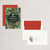 "Floral Flurry" - Holiday Cards in Holly Berry by Leah Bisch - Assembled