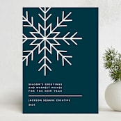 "Snowflake Wishes" - Holiday Cards in Teal by Heather Schertzer - Front