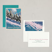 "Snowy View" - Holiday Cards in Winter Sky by Becky Nimoy - Assembled