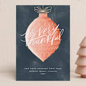 "Thankful Ornament" - Holiday Cards in Navy by Ally Madison - Front