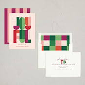"Merry and Bright Letters" - Holiday Cards in Holly Berry by Lisa McLean - Assembled