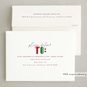 "Merry and Bright Letters" - Holiday Cards in Holly Berry by Lisa McLean - FREE Recipient Addressing