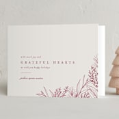 "Grateful Hearts" - Holiday Cards in Berry by Amy Kross - Folded Card