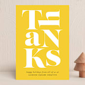 "Thanks" - Holiday Cards in Cornucopia by Jessica Corliss - Front