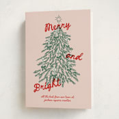 "Vintage Candlelit Tree" - Holiday Cards in Winter Rose by Holly Whitcomb - Folded Card