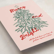 "Vintage Candlelit Tree" - Holiday Cards in Winter Rose by Holly Whitcomb - Detail