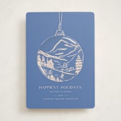 "Painted Ornament" - Holiday Cards in Sapphire by Vera Lim - Front