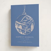 "Painted Ornament" - Holiday Cards in Sapphire by Vera Lim - Folded Card