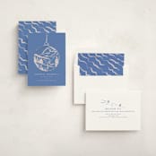 "Painted Ornament" - Holiday Cards in Sapphire by Vera Lim - Assembled